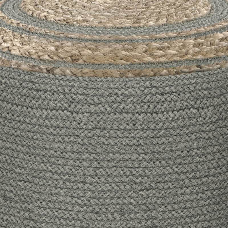 Pouf rond tressé - gris tourterelle