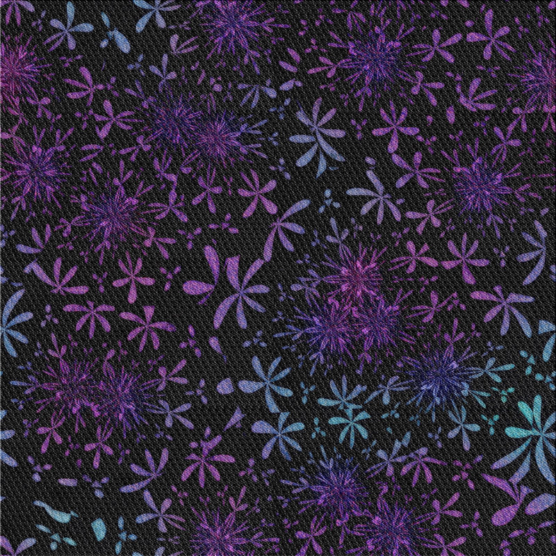 Tapis rose/zone noire à motifs, Carré 4 pi