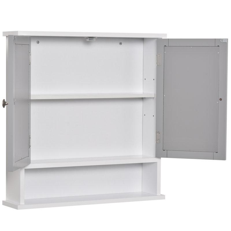 Dayaan Wall Mounted Mirror Cabinet W/ Double Mirror Doors & Adjustable Shelf