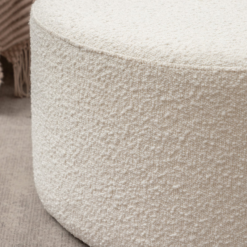 Repose-pieds moderne et rembourré Brichelle, Boucle blanc