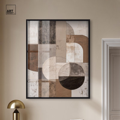 «Plaster and Arc II Shadowbox Print Modern Brown Decor» par Art Remedy, cadre noir, 36 x 45