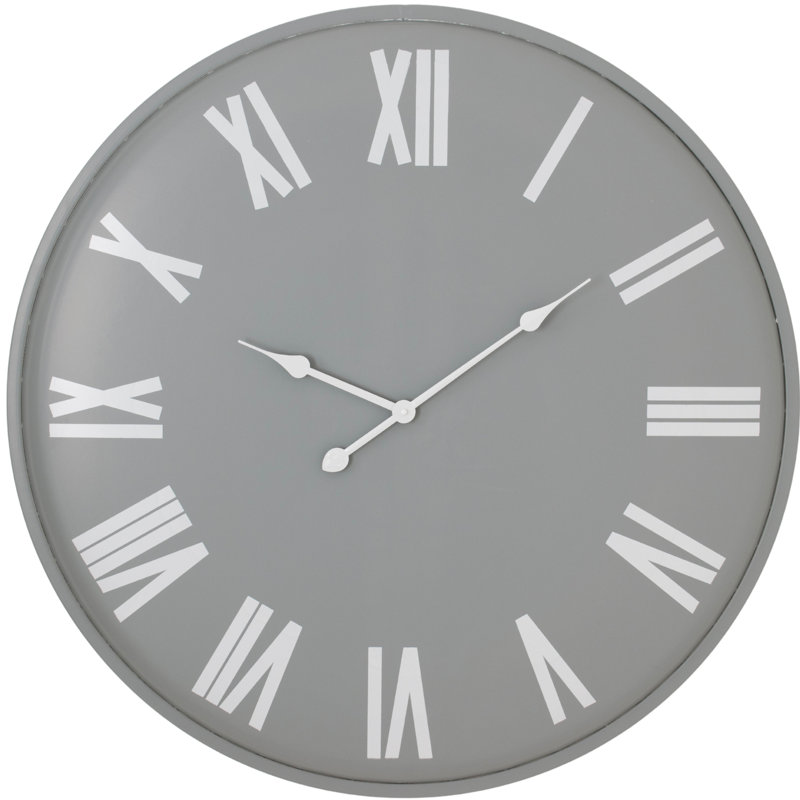 Anetia Wall Clock, Grey, Large 