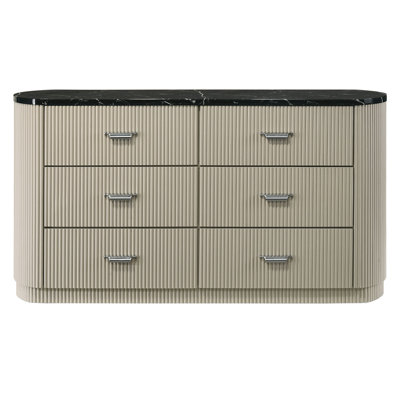 Commode 6 tiroirs avec miroir Cuaron