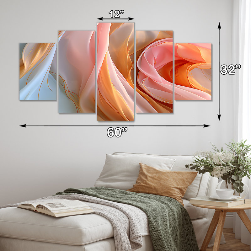 5 pièces d'art mural, H 32 po x l 60 po