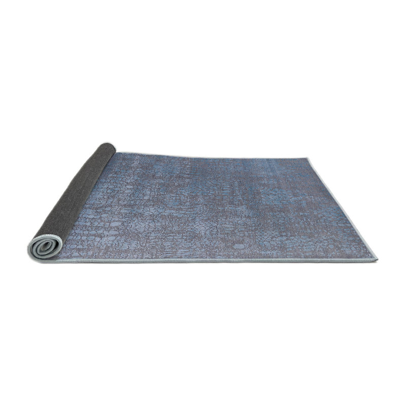 Tapis bleu / gris à motif abstrait Bowlus, Carré 8 pi