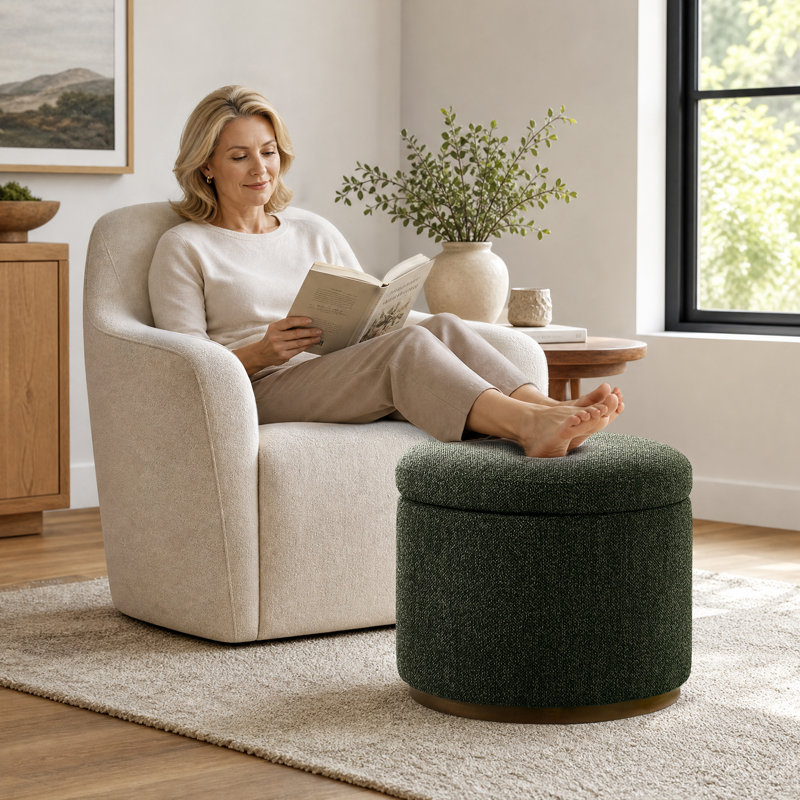 Repose-pieds rond 19,9 po avec rangement (ensemble de 2), Green