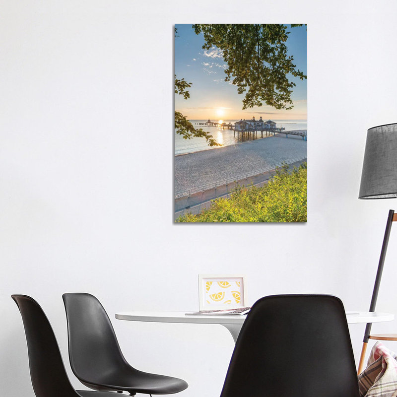 Sunrise At The Seebrücke Sellin (Sellin Pier) On The Island Of Rügen, Mecklenburg-Vorpommern, Germany by Jan Becke - Wrapped Canvas Gallery-Wrapped Canvas Giclée