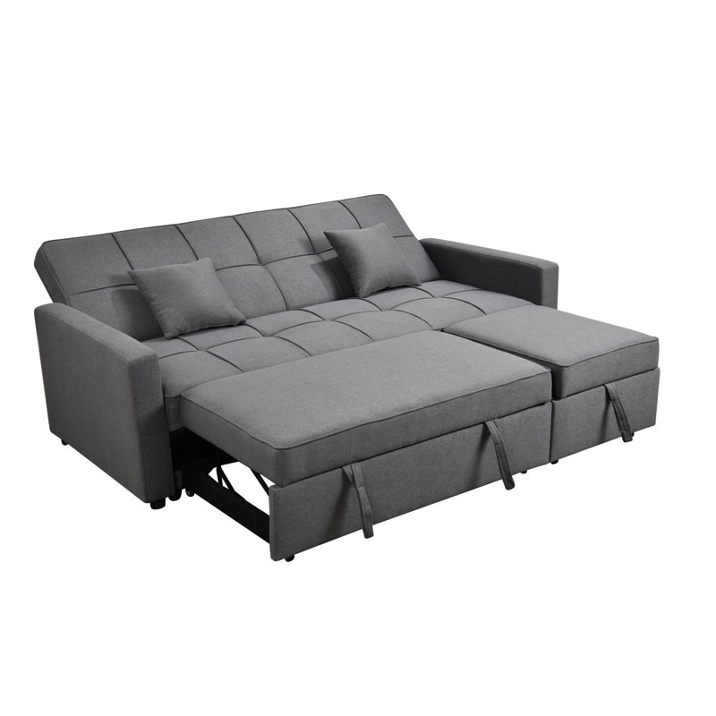 Convertible Sleeper Sofa Bed with Pullout Bed, Dark Gray
