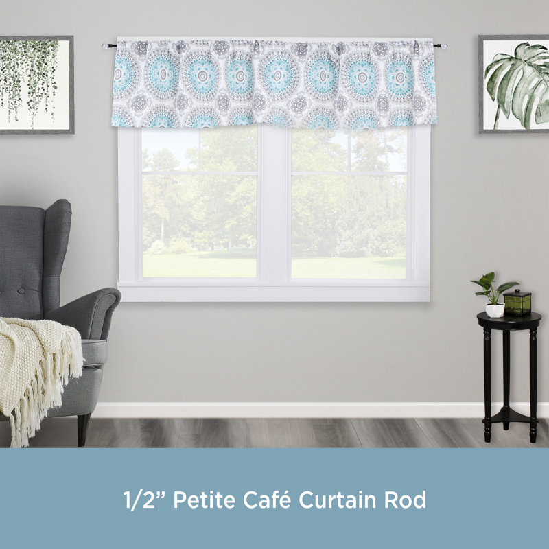 Matte Black Adjustable Curtain Rod with Faceted Acrylic Finials