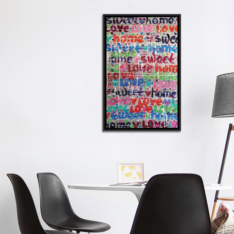 Sweet Home - reproduction d'art murale - toile encadrée, Framed Canvas, Black, 40" x 26"