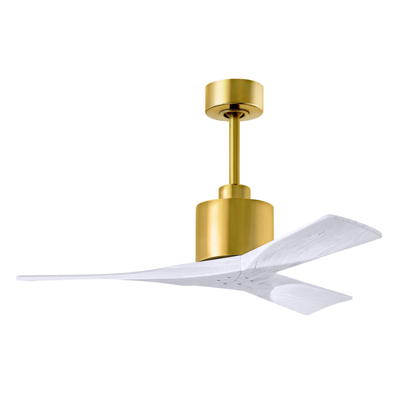Nan 42" Ceiling Fan In Blades, Brushed Brass, Matte White