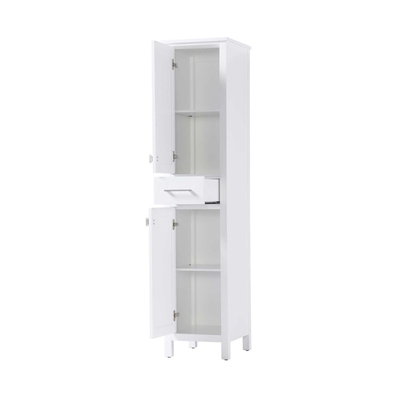 Armoire de rangement pour salle de bain 16 pouces en blanc, Blanc, H 72 po x l 16 po x P 18 po