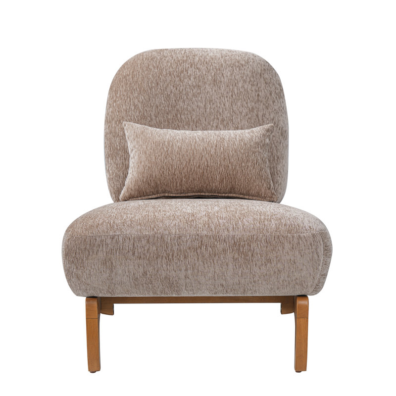 Chaise d'appoint rembourrée sans accoudoirs Hamilton, Polyester espresso, 2