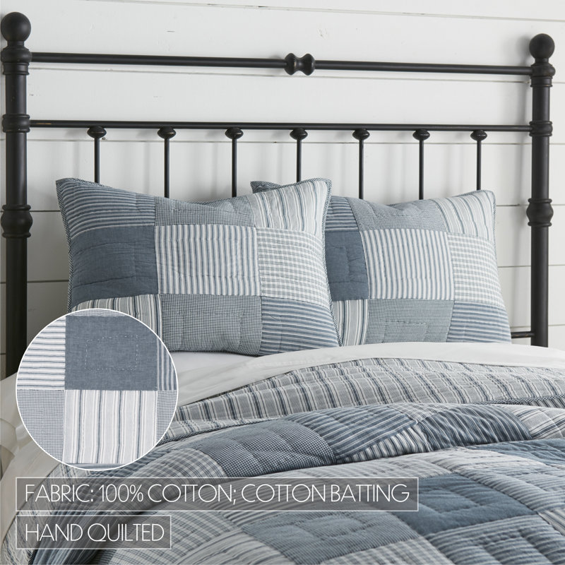 Sawyer Mill Blue Denim Cotton Patchwork Standard Sham