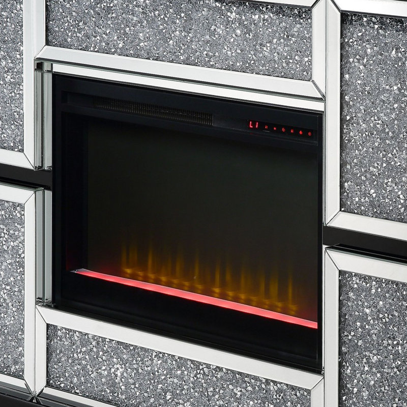 15'' W Silver Electric Fireplace
