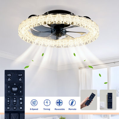Ventilateur de plafond moderne à profil bas de 20 po avec DEL intégrée