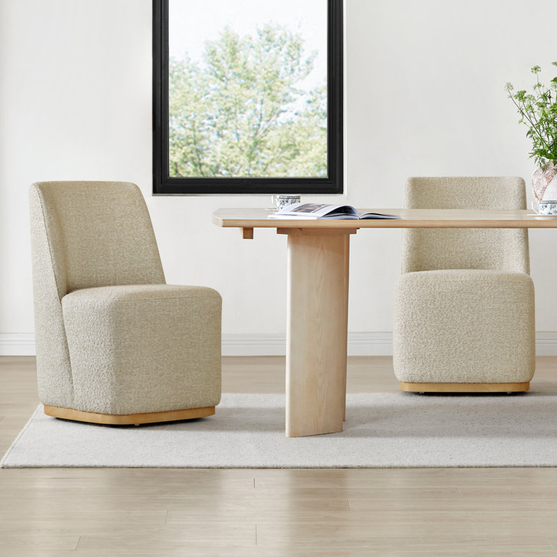 Chaises de salle à manger rembourrées Geelt, Polyester avoine