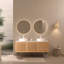 Meuble-lavabo de 60 po avec 2 lavabos, armoire de rangement autoportante en contreplaqué avec 5 pieds en métal, 3 tiroirs à fermeture douce et 2 portes