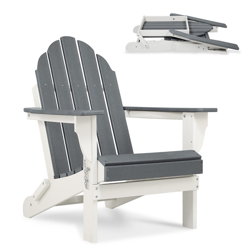 Chaise Adirondack pliante en PEHD Rakesh, gris
