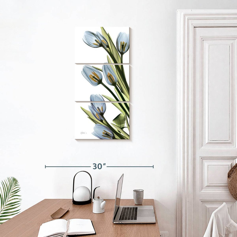 Tulipes en cascade, H 32 po x l 15 po