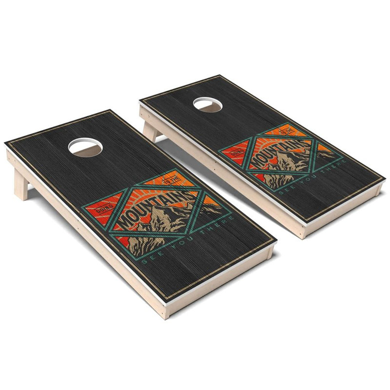 Ensemble de planches de cornhole rétro toutes saisons, AUCUN accessoire