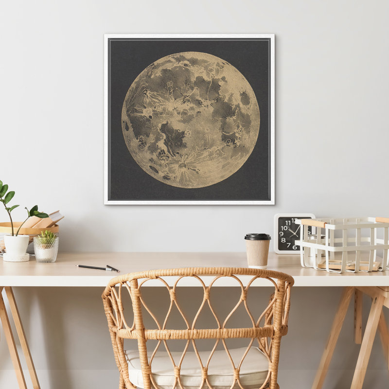 Full Moon, 16" H x 16" W, White Floater Frame