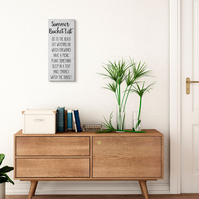 «Rustic Summer Bucket List Sign Outdoor Goals» par Daphne Polselli - impression d'art textuel, Toile tendue
