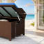 Banc de rangement pour patio, banc de rangement pour jardin, banc de rangement pour l'extérieur en osier