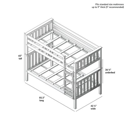 Harriet Bee Joleen Kids Twin Over Twin Bunk Bed & Reviews | Wayfair