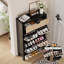 Armoire à chaussures avec 2 tiroirs rabattables, range-chaussures cannelé Farmhouse avec pieds en métal-322921208