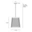 Luminaire suspendu chic moderne 15 po + cadre en rotin, finition noire
