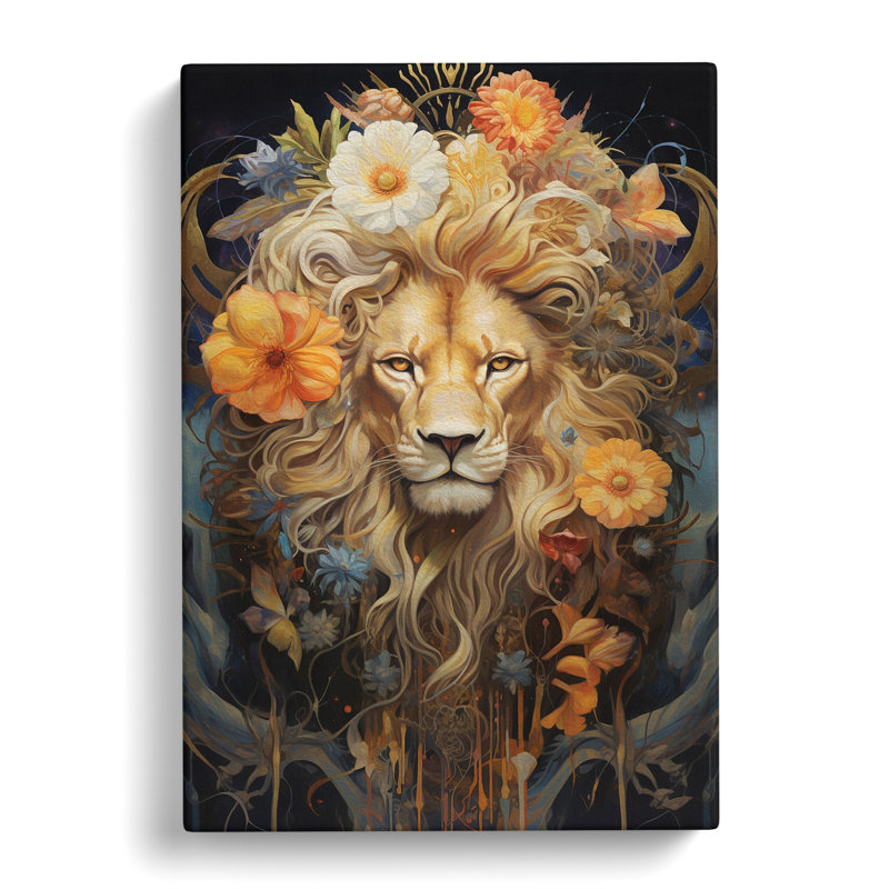 Leo Zodiac Contemporary - Wrapped Canvas, 60cm H x 40cm W x 3cm D