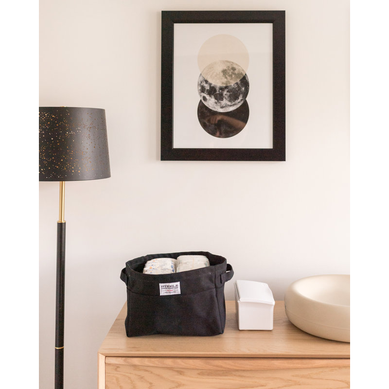 Petit bac de rangement en toile, Noir