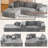 105" Cloud Modular Sectional Couch With L-shape Chaise, No Assembly Required Modern Comfy Sofa With Deep Seat & Corduroy Plush Fabric, Upholstered Couches For Living Room, Bedroom-1664939185-1664939189