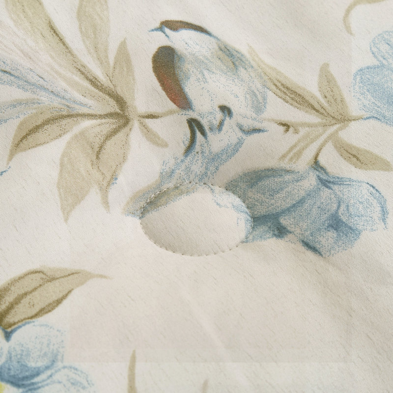Ensemble de lit dans un sac à imprimé floral bleu et vert 7 pièces, ensemble de literie tout-en-un avec ensemble d'édredon et de draps
