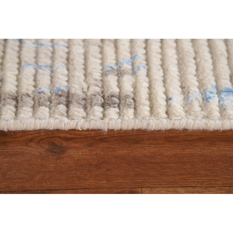 Tapis marocain rayé noué à la main 5 x 8