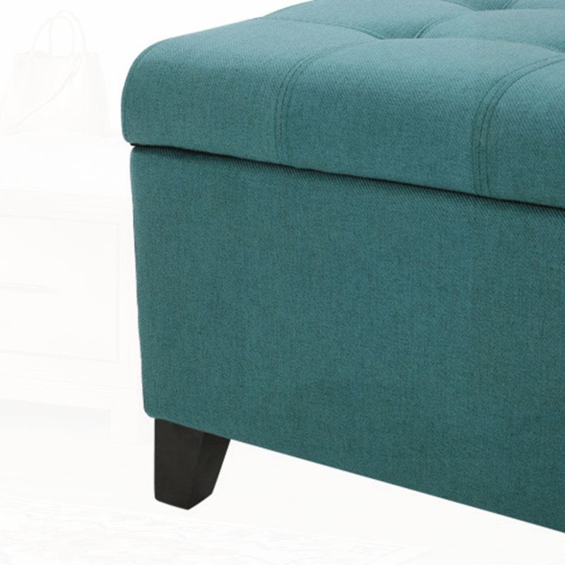 Upholstered Storage Bench, Teal