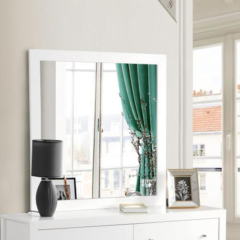 Miroir mural Burlington, Blanc, 41" x 41", Carrée