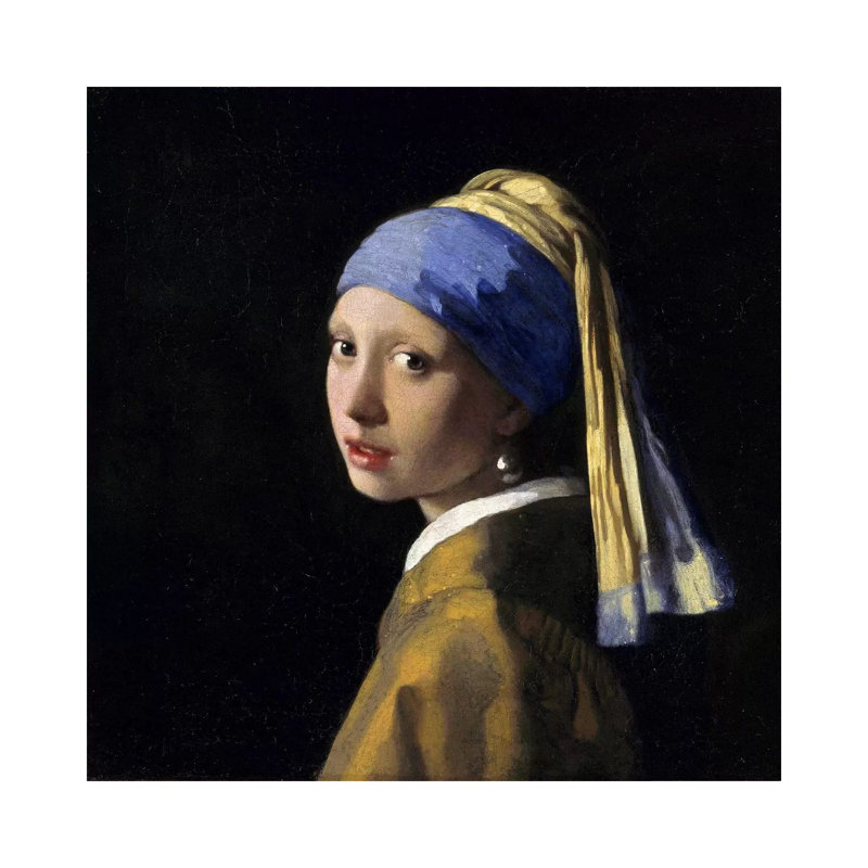 Girl With A Pearl Earring by Johannes Vermeer - Painting on Canvas, No Frame, 66.04 cm H x 66.04 cm W x 1.91 cm D