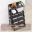 120x60x30cm Tiger Stripe Storage Dresser with 5 Fabric Drawers, Sturdy Metal Frame, 2 Open Shelves & Side Hooks, Space-Saving Organizer for Bedroom, Entryway and Living Room, Brown-1904523398