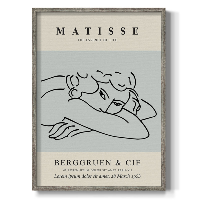 Matisse L, reproduction d'art encadrée - Bois massif, H 11 po x l 9 po