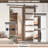 DOOR HARBOR 36in x 80in Pre-Assembled Sliding Barn Door with 6.6ft ALL-IN-ONE Black Hardware Kit, 5-Lite Frosted Glass Design, Solid Core, Walnut Veneer Primed, with One-Piece Track, Handle and Lock-105367753