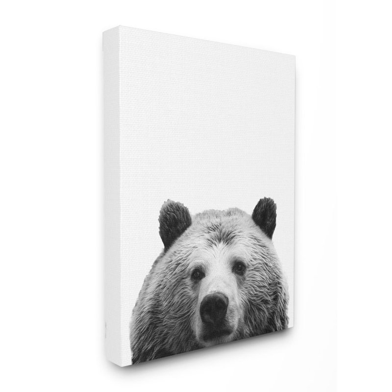 « bear head animal design », impression sur toile, Toile tendue, H 20 po x l 16 po x P 1,5 po