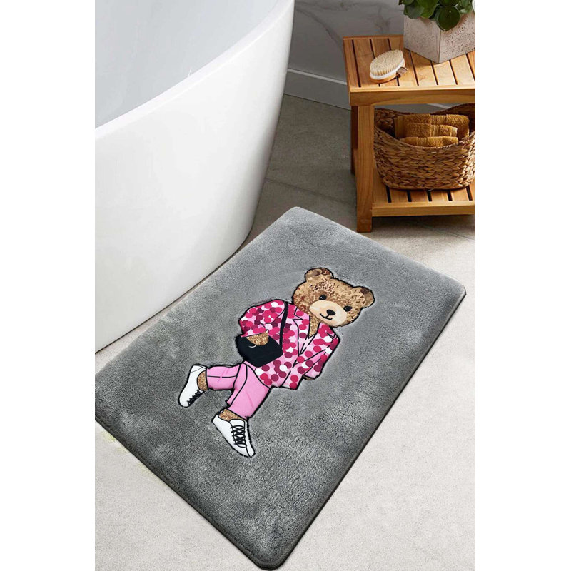 Non-Slip Bathmat, Fume Color, 23.6 x 39.4 inches | 100% Polyester, 0.5-0.5 inches Pile Height, 600 g/m² | Machine Washable, Digital Print, Durable Dot Base | Perfect for Bathroom Safety & Comfort