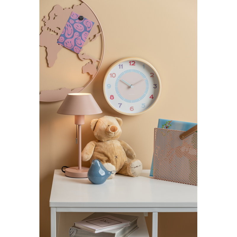 Chica Manufactured Wood Wall Clock, Beige/White/Yellow