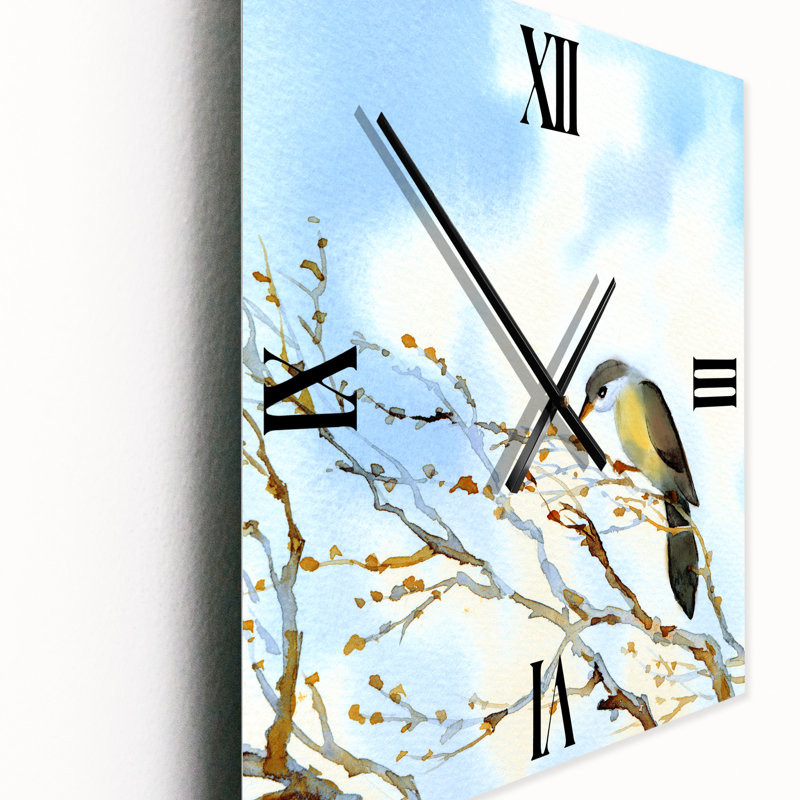 Horloge murale vieil arbre nu dans un paysage rustique, Petit