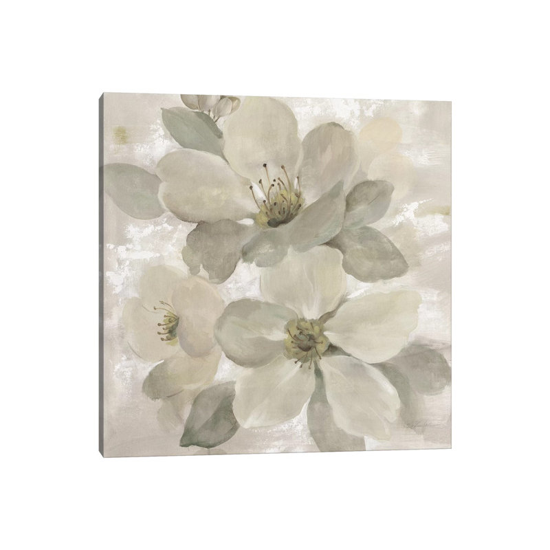 White On White Floral I by Silvia Vassileva - Wrapped Canvas Gallery-Wrapped Canvas Giclée