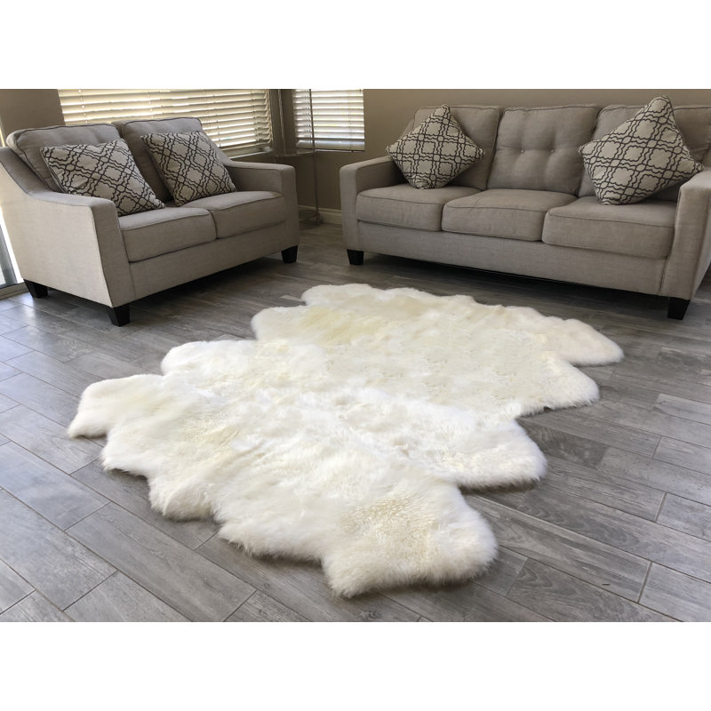 Widcombe Performance Faux Sheepskin Washable Indoor Rug, Novelty 6' x 8'