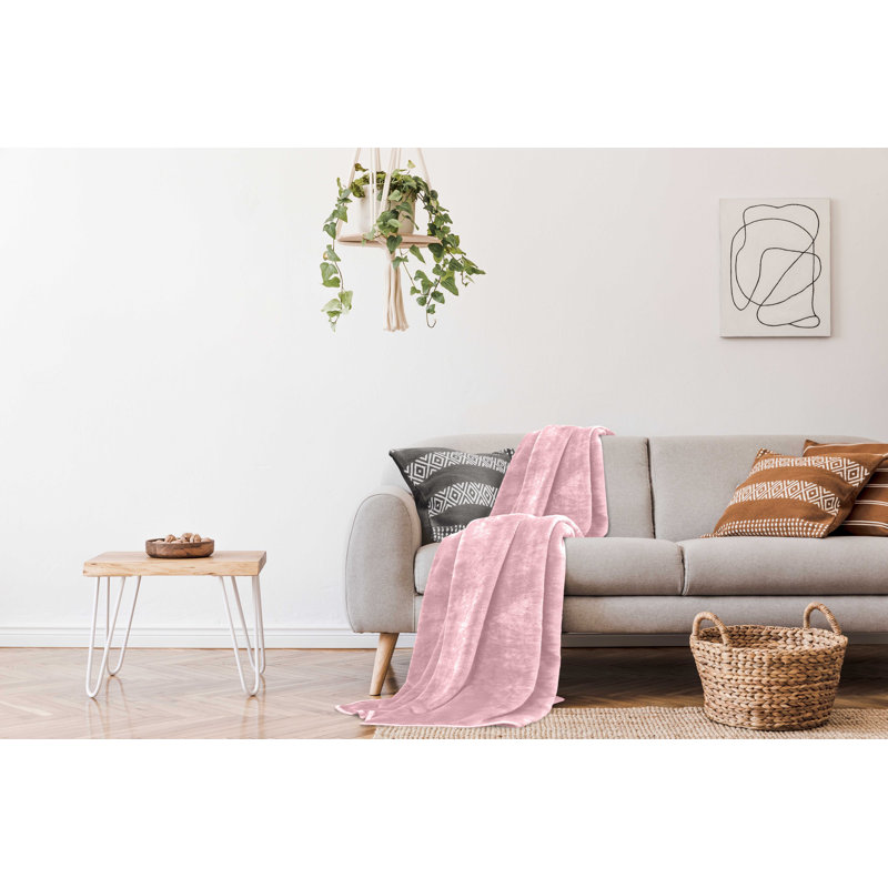 Fleece Throw Blanket Super Soft Warm Cosy Decorative Blanket for Sofa Couch Bed Living Room Bedroom Lightweight Comfort Snuggle