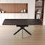 Très grande table de salle à manger de 62,15 po à rallonge de 78,15 po de style Mid-Century moderne pour la salle à manger, la table de fête, la table de conférence, les pieds en X en métal noir.